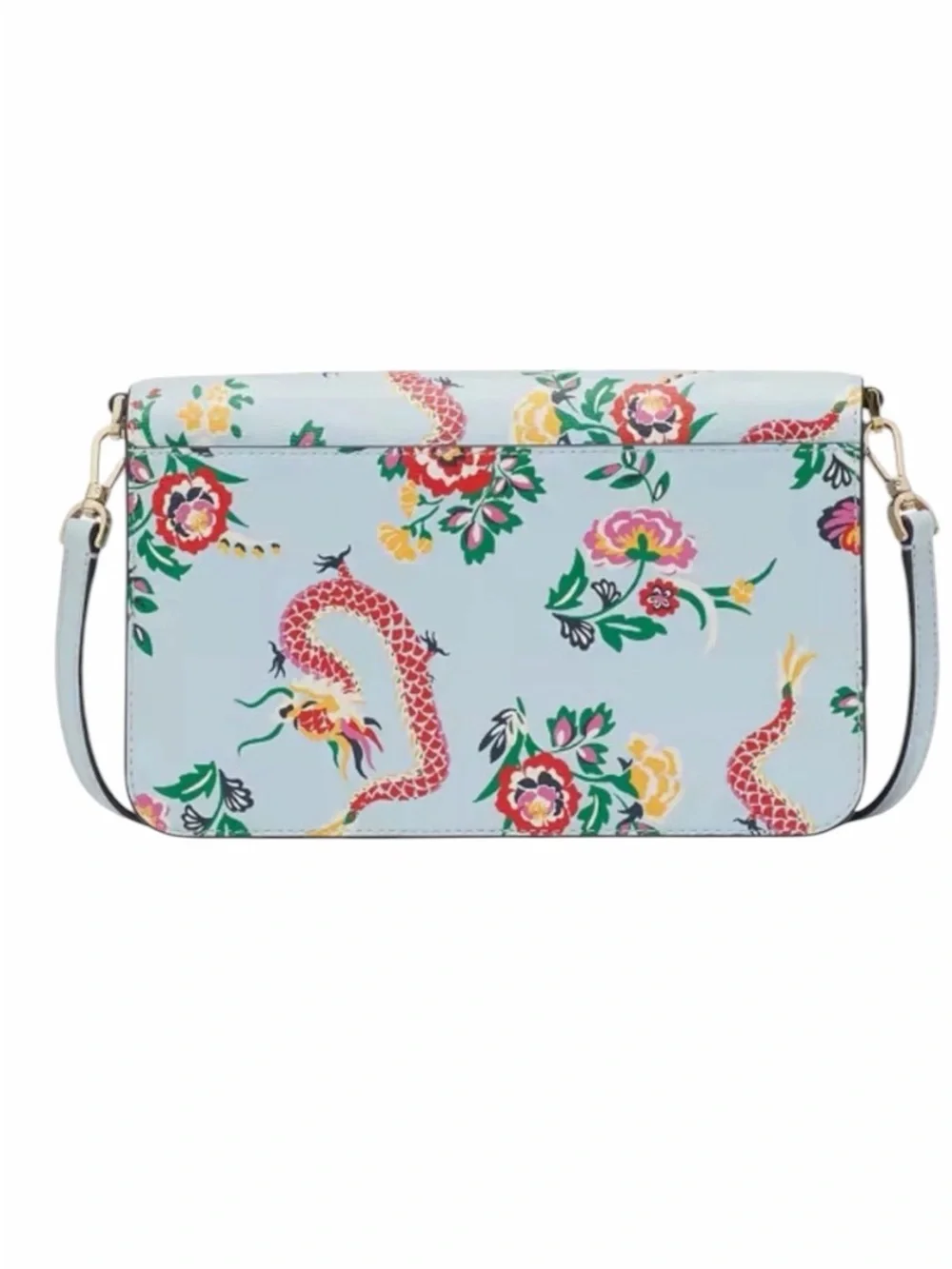 Kate Spade Madison Light Blue Dragon Printed Flap Crossbody NWT (Rare)